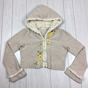 Anthropologie Sleeping on Snow Embroidered Sweater